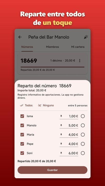 Reparto rápido de un número