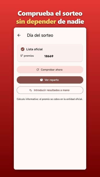 Comprobación del sorteo